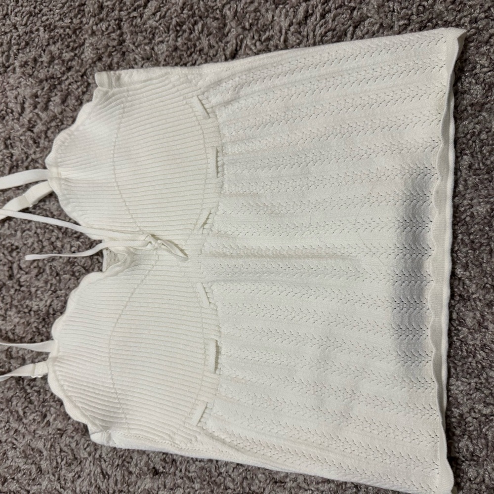 Aritzia White Ribbed Tank Top
